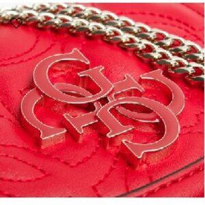 BNWT GUESS Mini New Wave Red Faux Leather Convertible Cross-Body Bag (OS)